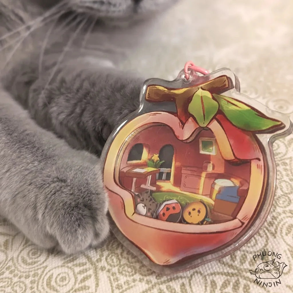 Keychain Peach Shaker