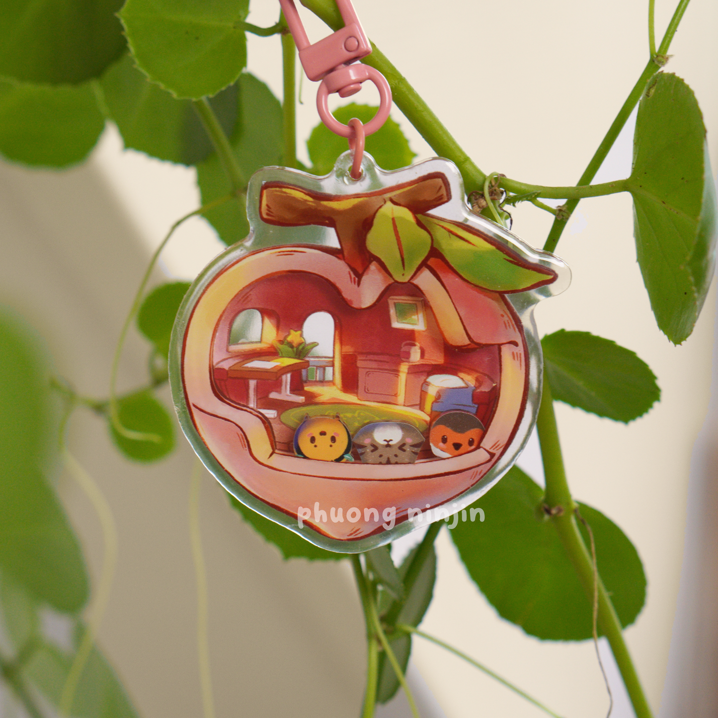 Keychain Peach Shaker