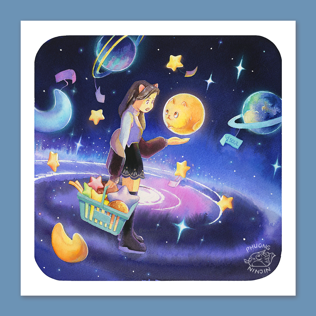 Moon Shopper ++Giclée Print ++