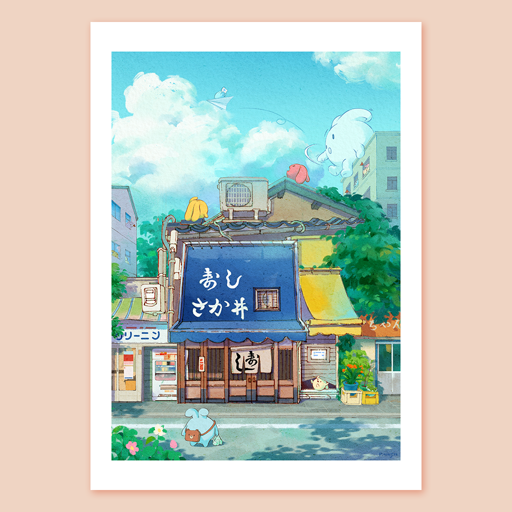 Kyoto Bunnies - Fly High ++Giclée Print ++