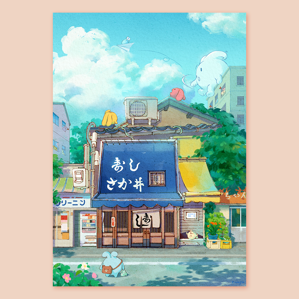 Kyoto Bunnies - Fly High ++Giclée Print ++