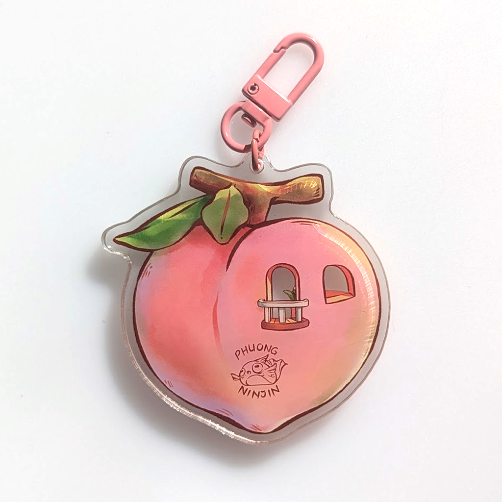 Keychain Peach Shaker