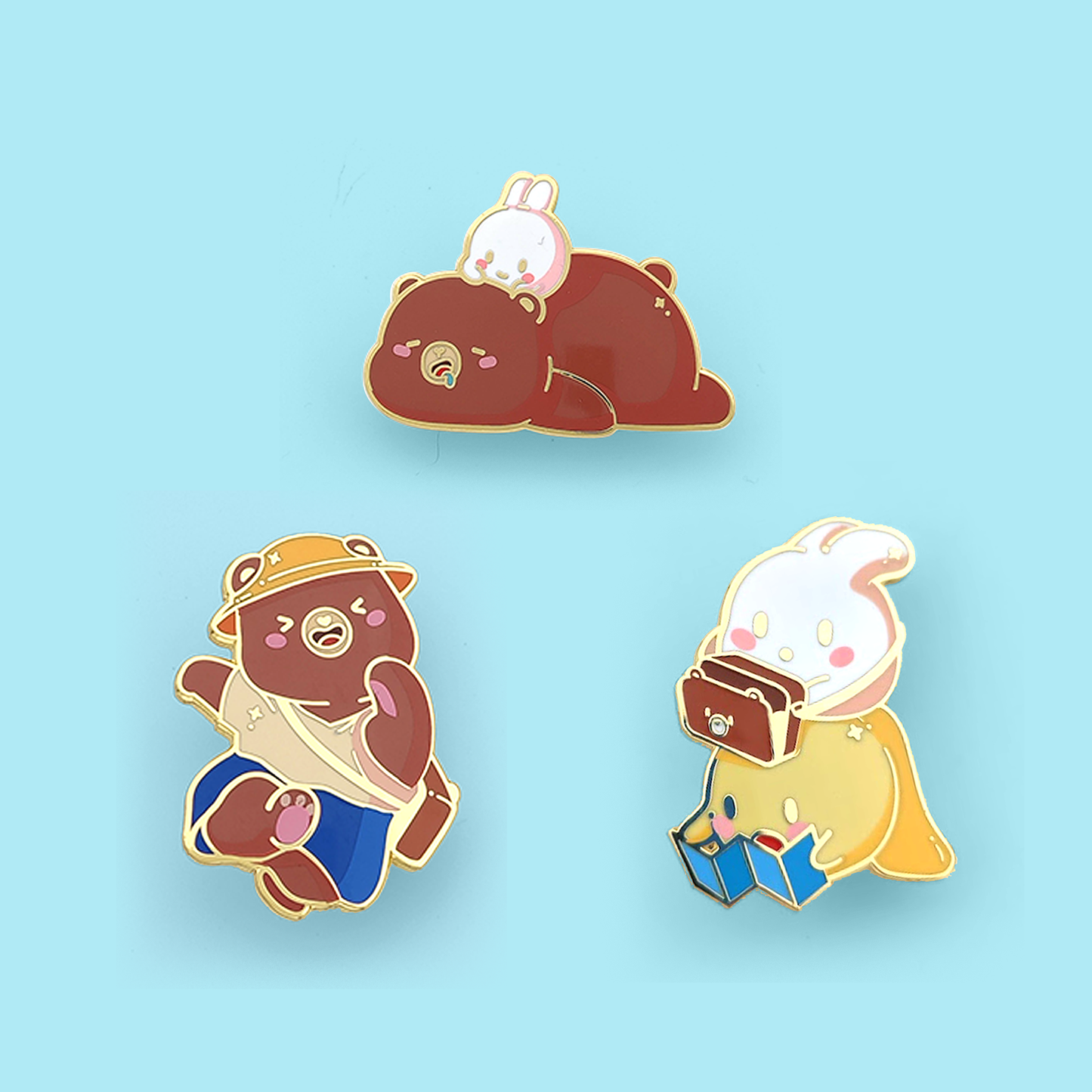 Bear & Bunny Enamel Bundle