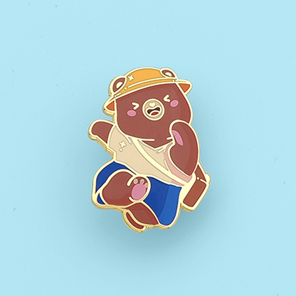 Enamel Pin Bear Happy