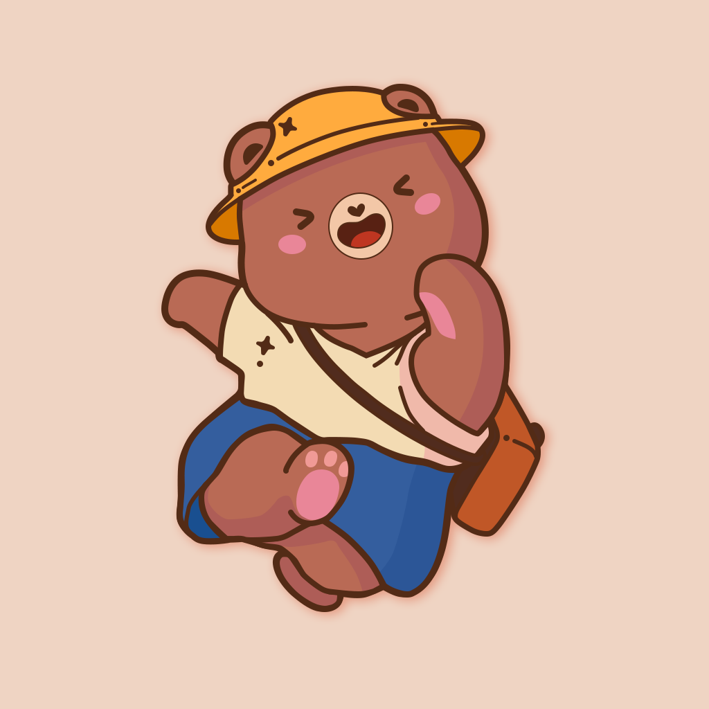 Enamel Pin Bear Happy