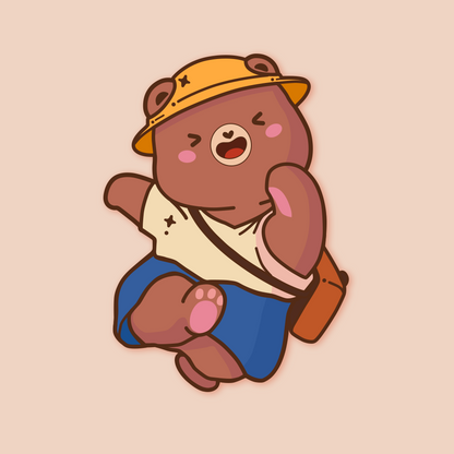 Enamel Pin Bear Happy